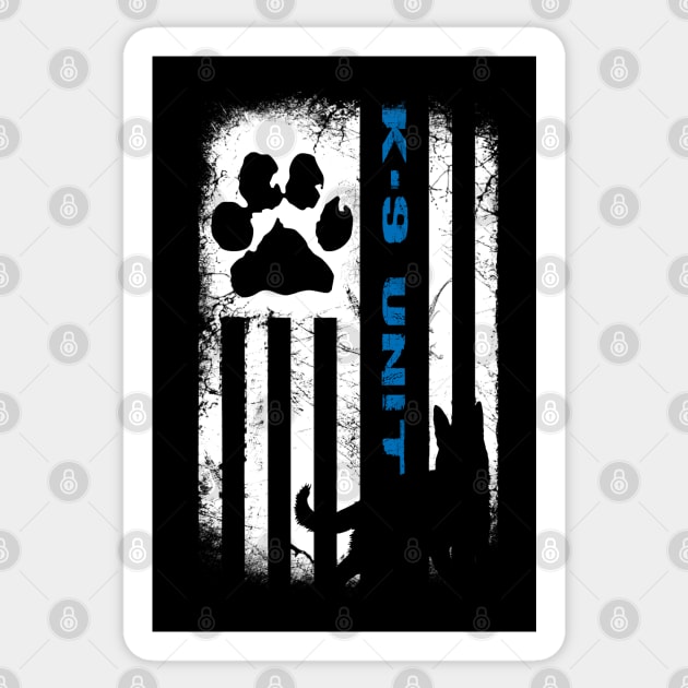 K-9 Unit Flag Sticker by BoneheadGraphix